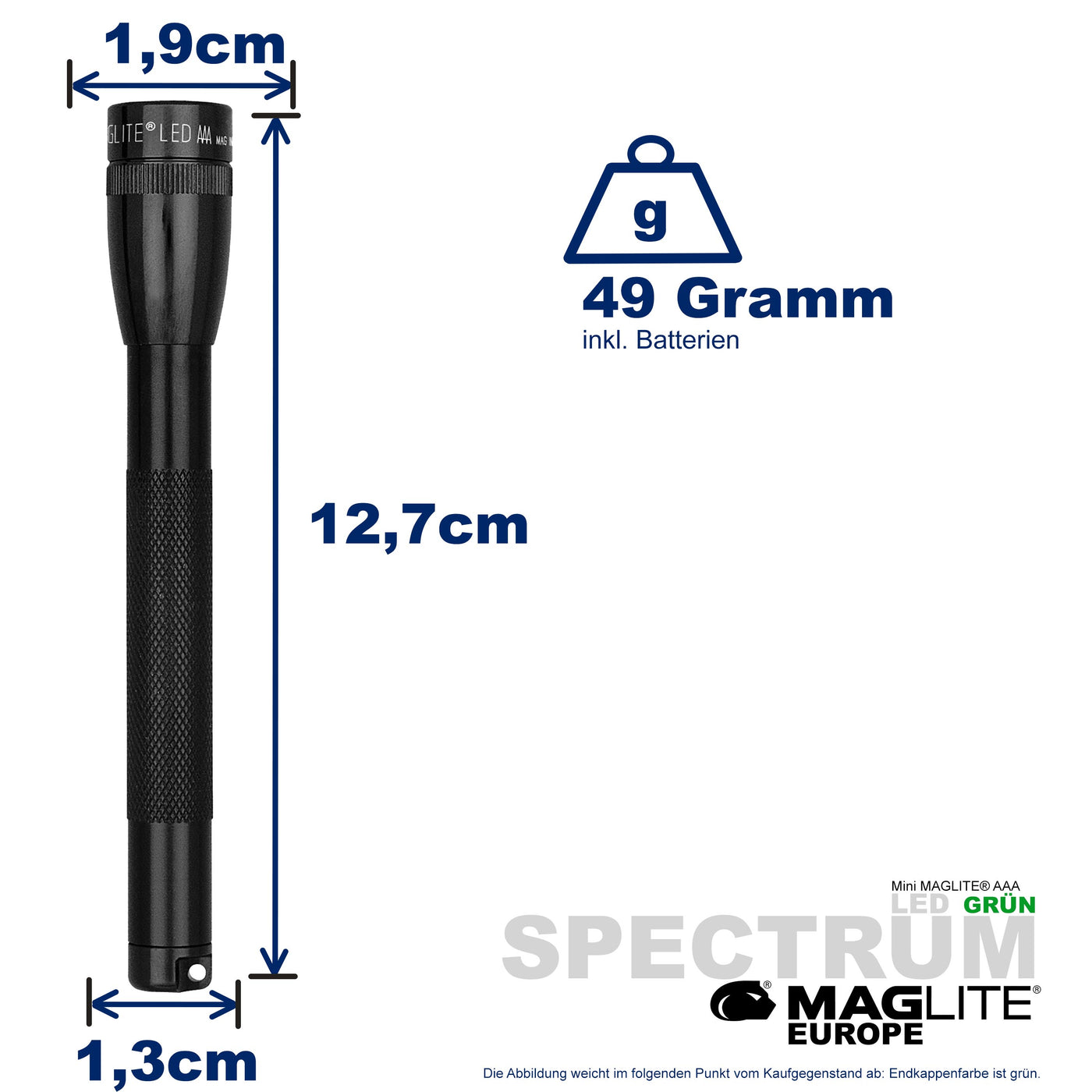 Maglite® Spectrum Series™ with green LED